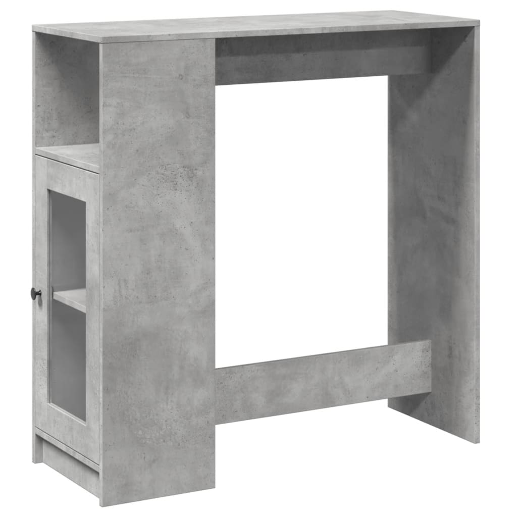 vidaXL Masă de bar cu rafturi gri beton 101x40x103,5 cm lemn prelucrat vidaXL Masă de bar cu rafturi gri beton 101x40x103,5 cm lemn prelucrat