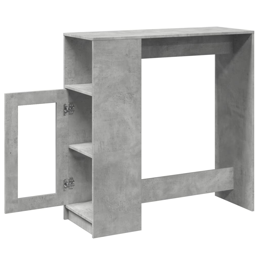 vidaXL Masă de bar cu rafturi gri beton 101x40x103,5 cm lemn prelucrat vidaXL Masă de bar cu rafturi gri beton 101x40x103,5 cm lemn prelucrat