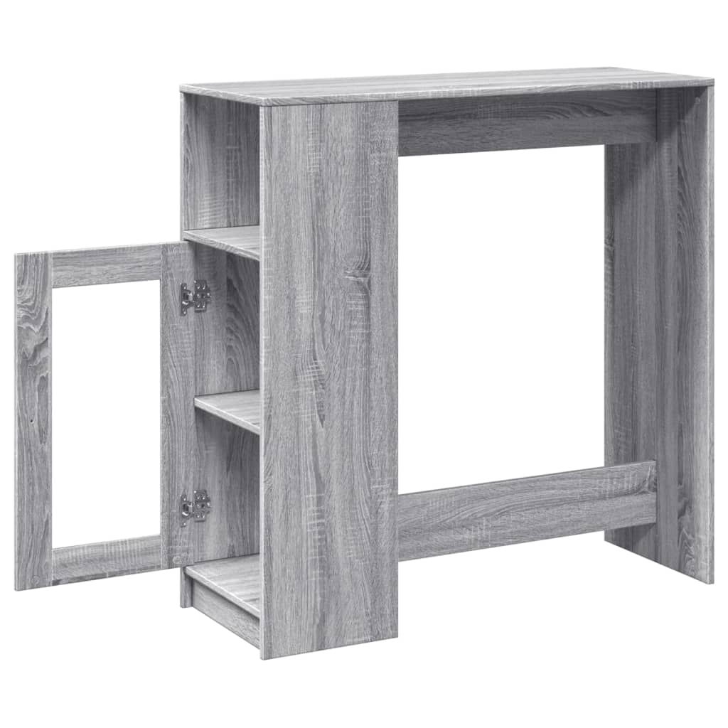 vidaXL Masă bar cu rafturi, gri sonoma, 101x40x103,5 cm lemn prelucrat