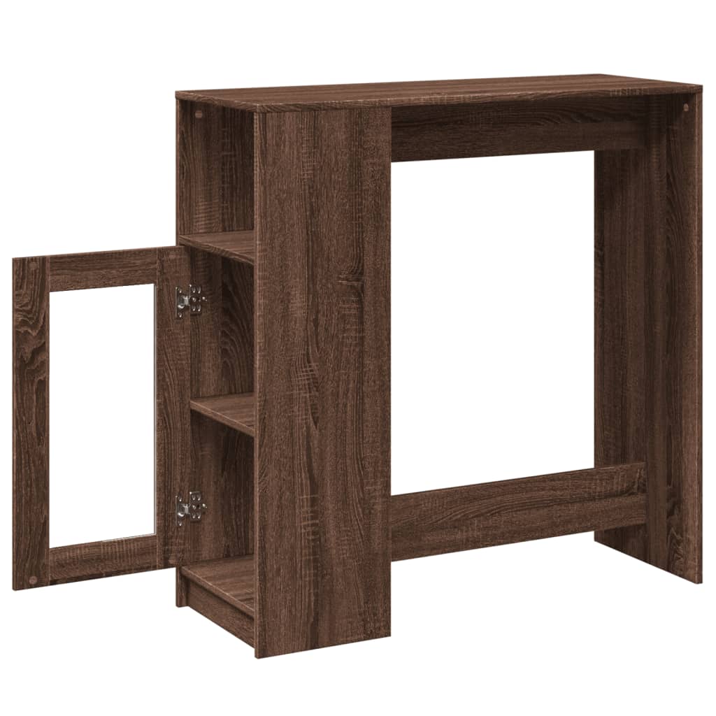 vidaXL Masă bar cu rafturi, stejar maro 101x40x103,5 cm lemn prelucrat