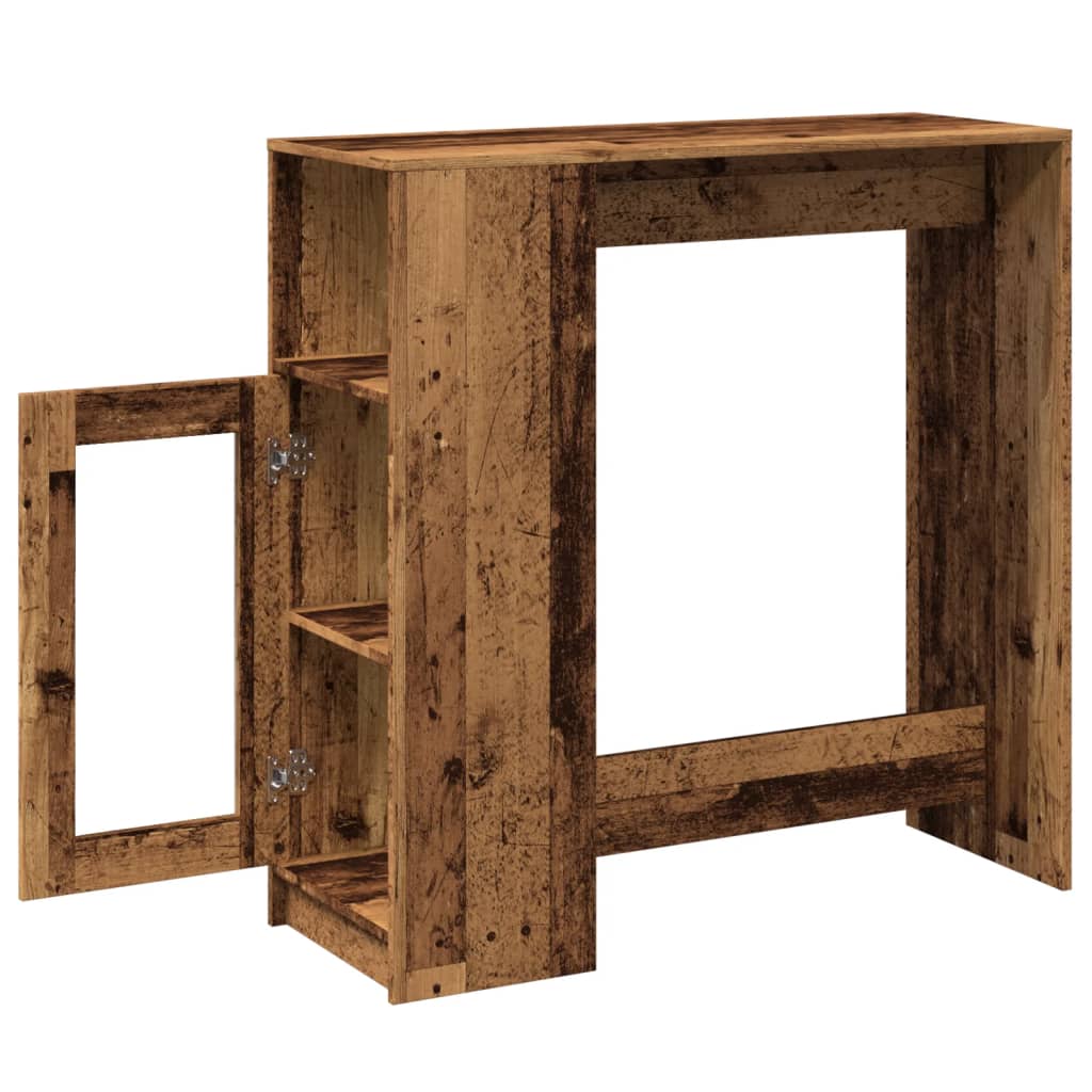 vidaXL Masă bar cu rafturi, lemn vechi 101x40x103,5 cm lemn prelucrat vidaXL Masă bar cu rafturi, lemn vechi 101x40x103,5 cm lemn prelucrat