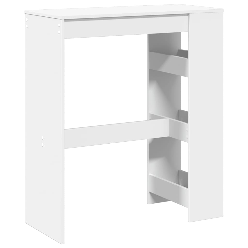 vidaXL Masă de bar cu rafturi, alb, 90x40x103,5 cm, lemn prelucrat