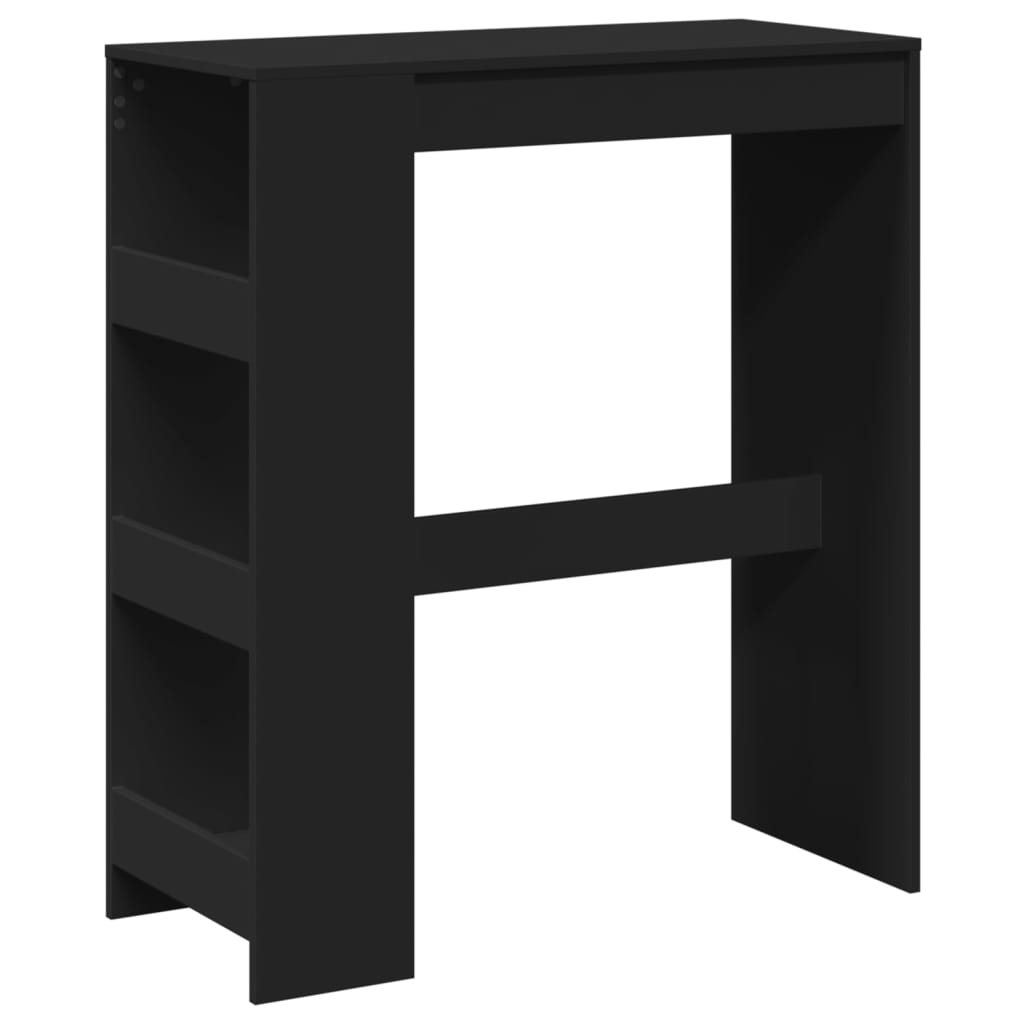 vidaXL Masă de bar cu rafturi, negru, 90x40x103,5 cm, lemn prelucrat vidaXL Masă de bar cu rafturi, negru, 90x40x103,5 cm, lemn prelucrat