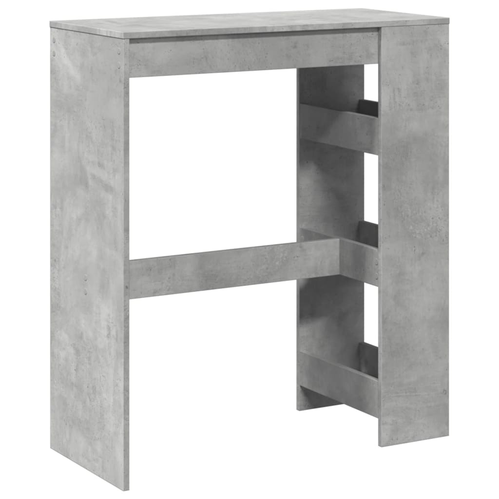 vidaXL Masă de bar cu rafturi gri beton 90x40x103,5 cm lemn prelucrat