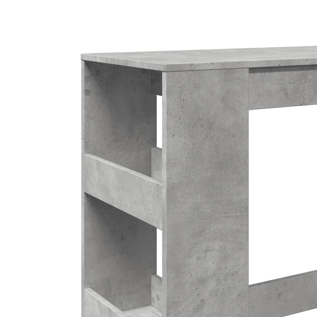 vidaXL Masă de bar cu rafturi gri beton 90x40x103,5 cm lemn prelucrat