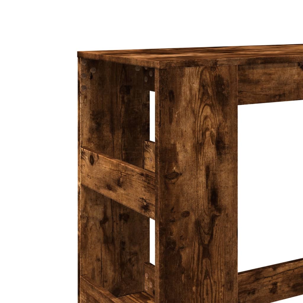 vidaXL Masă de bar cu rafturi, stejar fumuriu, 90x40x103,5 cm, lemn vidaXL Masă de bar cu rafturi, stejar fumuriu, 90x40x103,5 cm, lemn