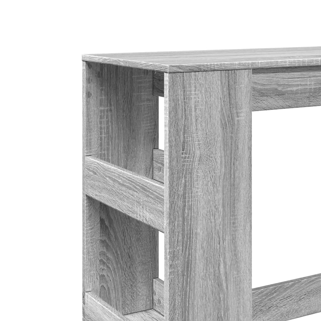 vidaXL Masă bar cu rafturi, gri sonoma, 90x40x103,5 cm, lemn prelucrat vidaXL Masă bar cu rafturi, gri sonoma, 90x40x103,5 cm, lemn prelucrat