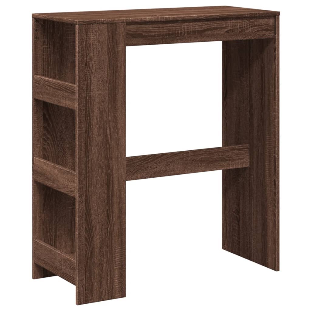 vidaXL Masă bar cu rafturi, stejar maro, 90x40x103,5 cm lemn prelucrat vidaXL Masă bar cu rafturi, stejar maro, 90x40x103,5 cm lemn prelucrat