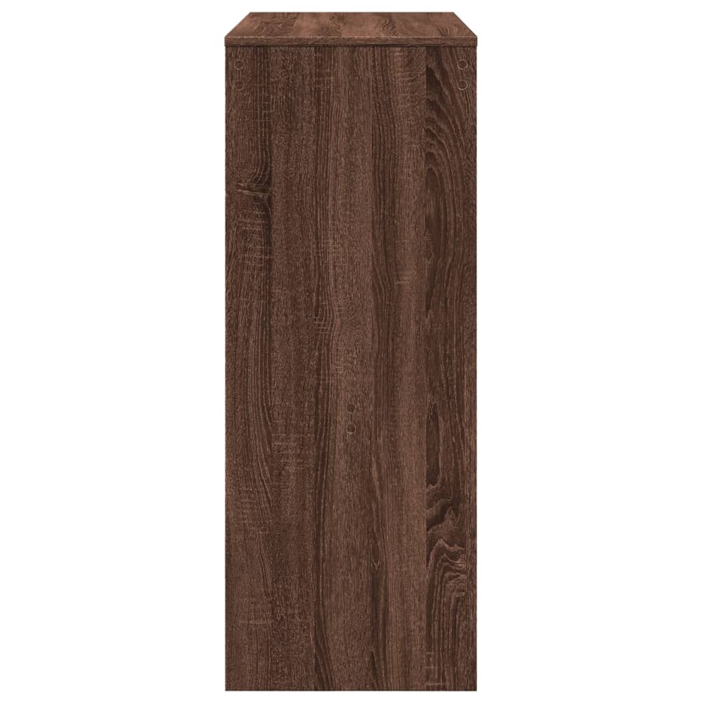 vidaXL Masă bar cu rafturi, stejar maro, 90x40x103,5 cm lemn prelucrat vidaXL Masă bar cu rafturi, stejar maro, 90x40x103,5 cm lemn prelucrat