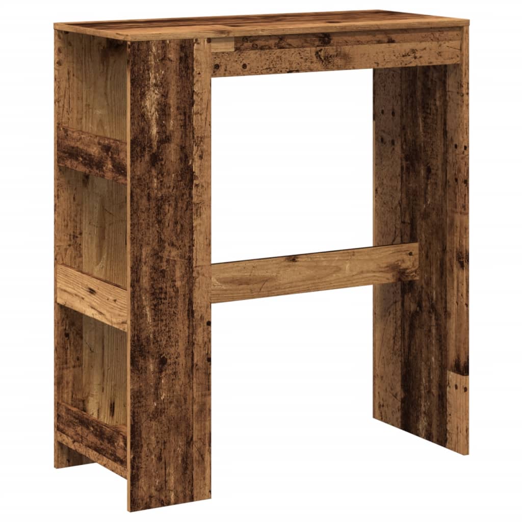 vidaXL Masă bar cu rafturi, lemn vechi, 90x40x103,5 cm, lemn prelucrat