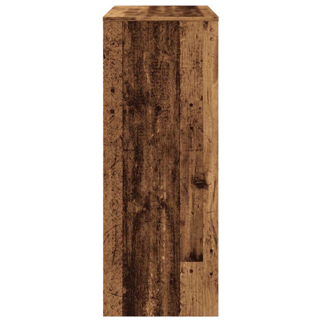 vidaXL Masă bar cu rafturi, lemn vechi, 90x40x103,5 cm, lemn prelucrat