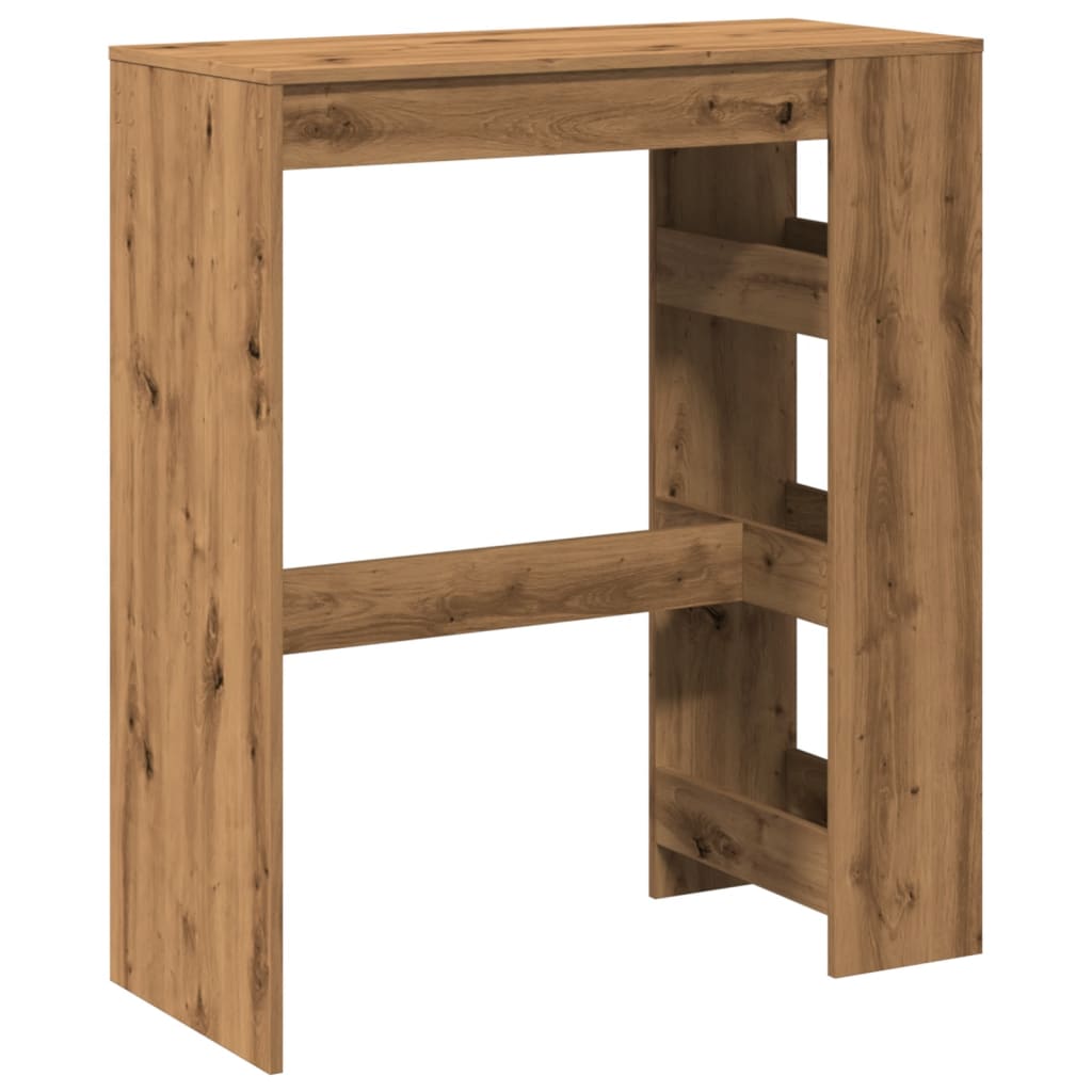 vidaXL Masă bar cu rafturi, stejar artizanal, 90x40x103,5 cm, lemn