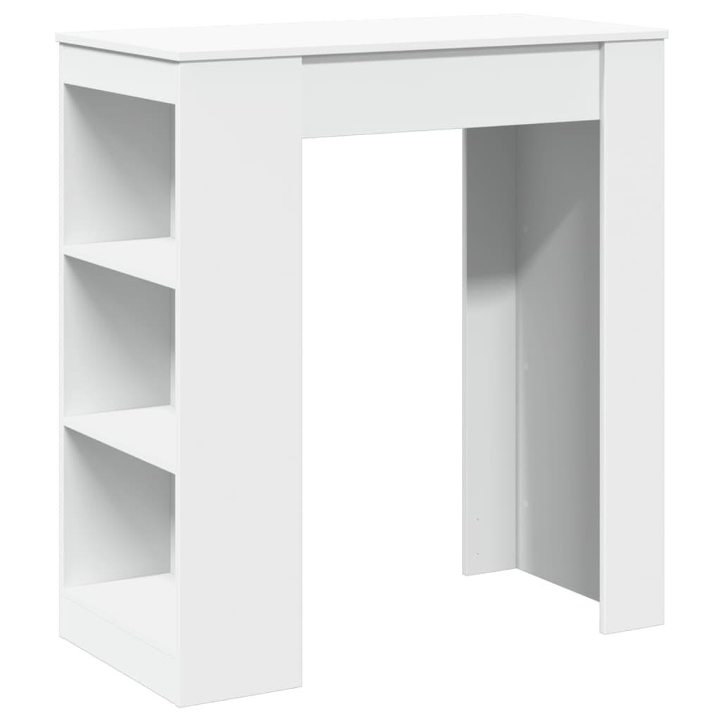 vidaXL Masă de bar cu rafturi, alb, 95x47x103,5 cm, lemn prelucrat vidaXL Masă de bar cu rafturi, alb, 95x47x103,5 cm, lemn prelucrat