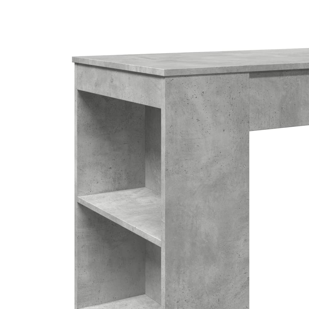 vidaXL Masă de bar cu rafturi gri beton 95x47x103,5 cm lemn prelucrat vidaXL Masă de bar cu rafturi gri beton 95x47x103,5 cm lemn prelucrat