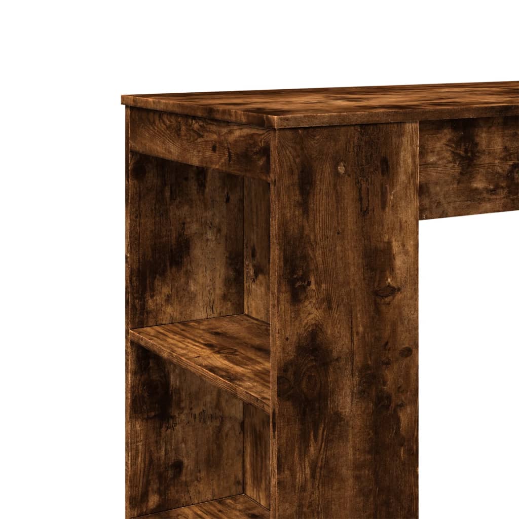 vidaXL Masă bar cu raft, stejar fumuriu, 95x47x103,5 cm lemn prelucrat vidaXL Masă bar cu raft, stejar fumuriu, 95x47x103,5 cm lemn prelucrat