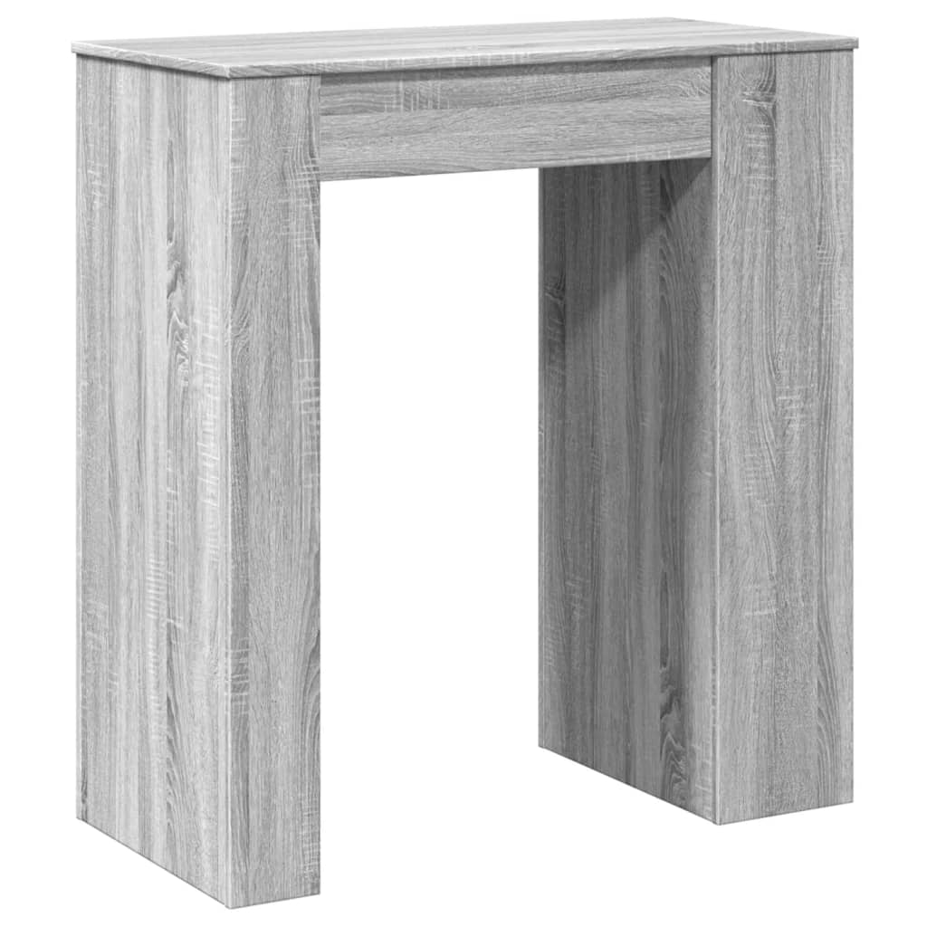 vidaXL Masă bar cu rafturi, gri sonoma, 95x47x103,5 cm, lemn prelucrat