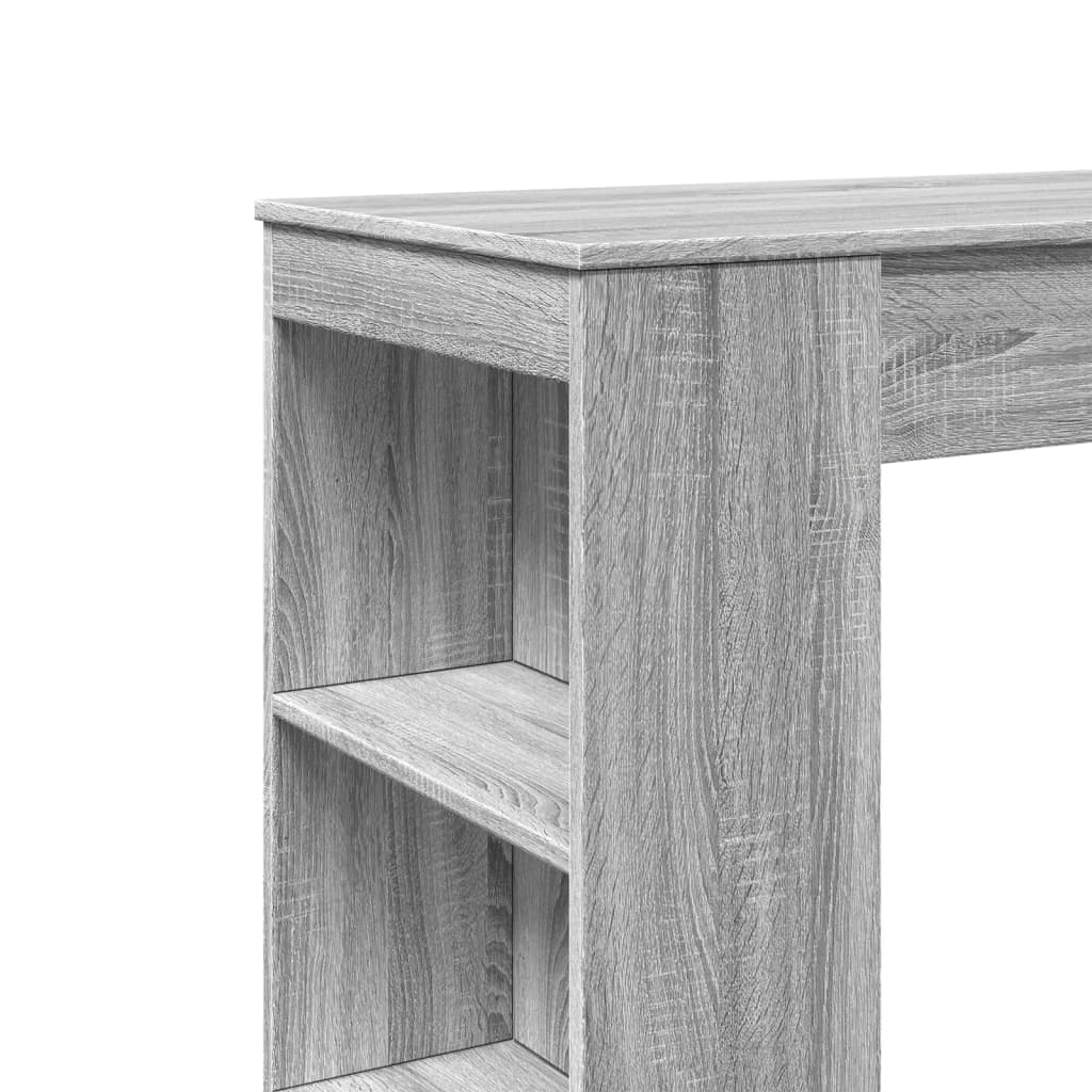 vidaXL Masă bar cu rafturi, gri sonoma, 95x47x103,5 cm, lemn prelucrat
