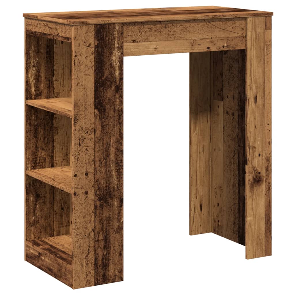 vidaXL Masă bar cu rafturi, lemn vechi, 95x47x103,5 cm, lemn prelucrat vidaXL Masă bar cu rafturi, lemn vechi, 95x47x103,5 cm, lemn prelucrat