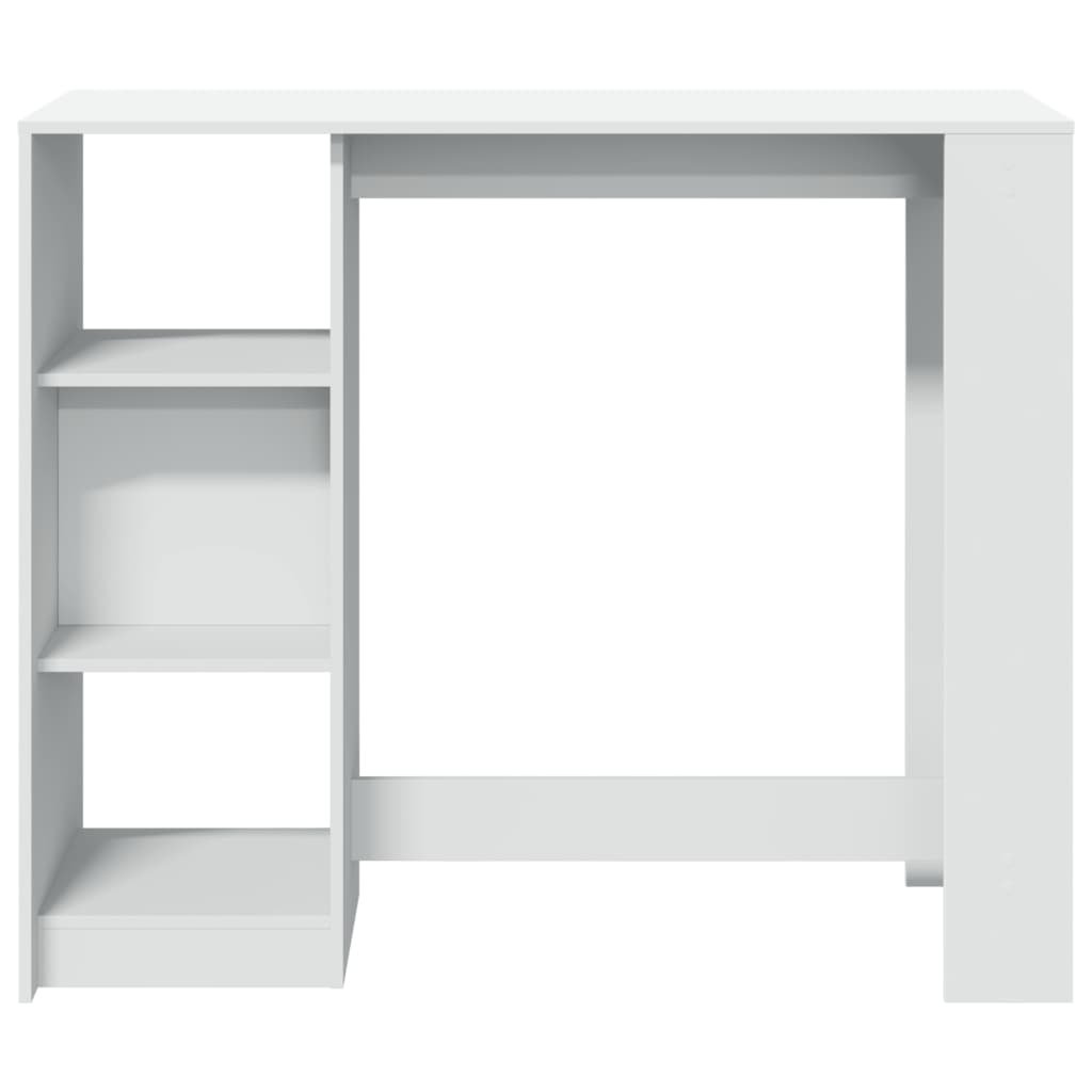 vidaXL Masă de bar cu raft, alb, 124x46x103,5 cm, lemn prelucrat vidaXL Masă de bar cu raft, alb, 124x46x103,5 cm, lemn prelucrat
