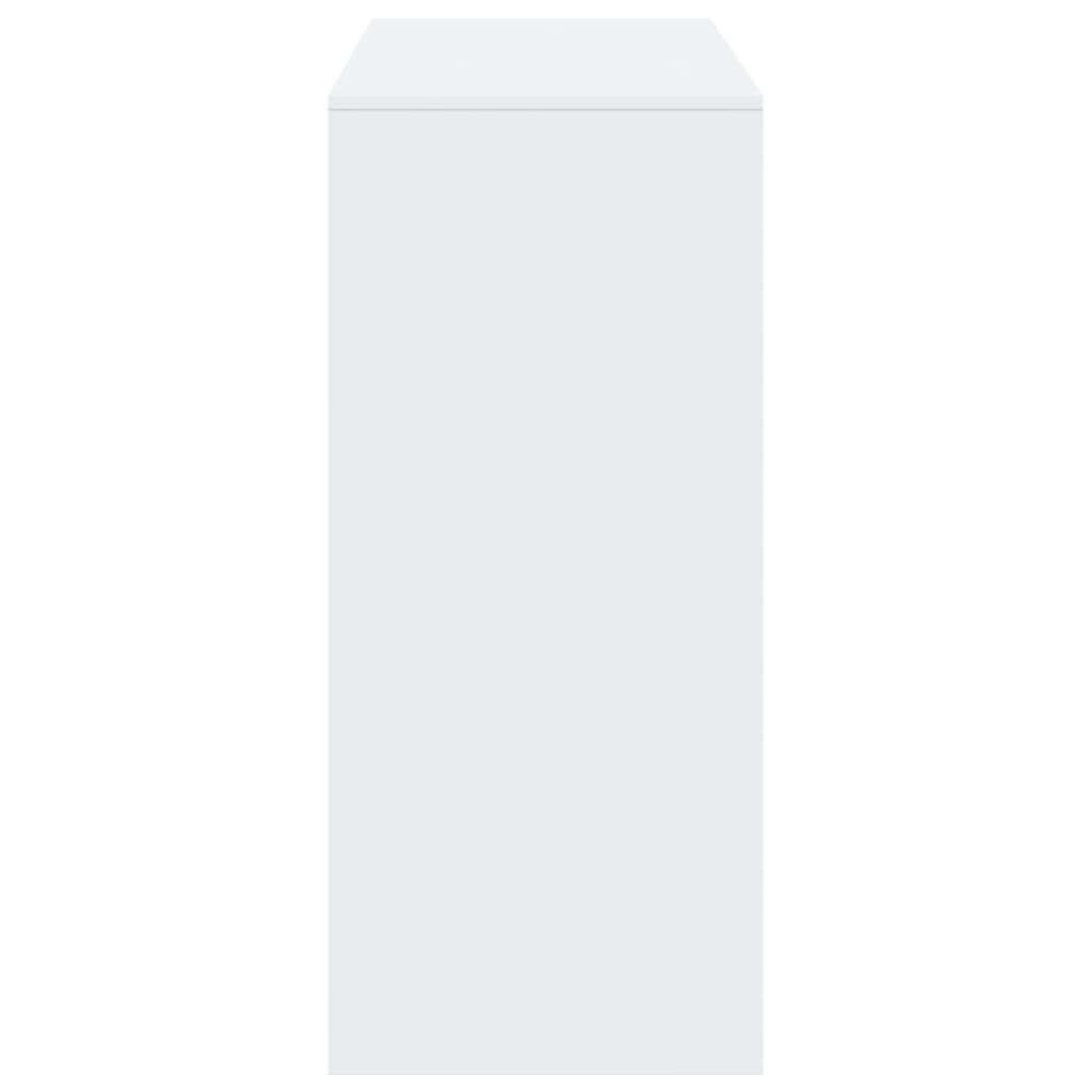 vidaXL Masă de bar cu raft, alb, 124x46x103,5 cm, lemn prelucrat vidaXL Masă de bar cu raft, alb, 124x46x103,5 cm, lemn prelucrat