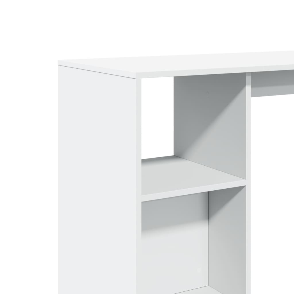 vidaXL Masă de bar cu raft, alb, 124x46x103,5 cm, lemn prelucrat vidaXL Masă de bar cu raft, alb, 124x46x103,5 cm, lemn prelucrat