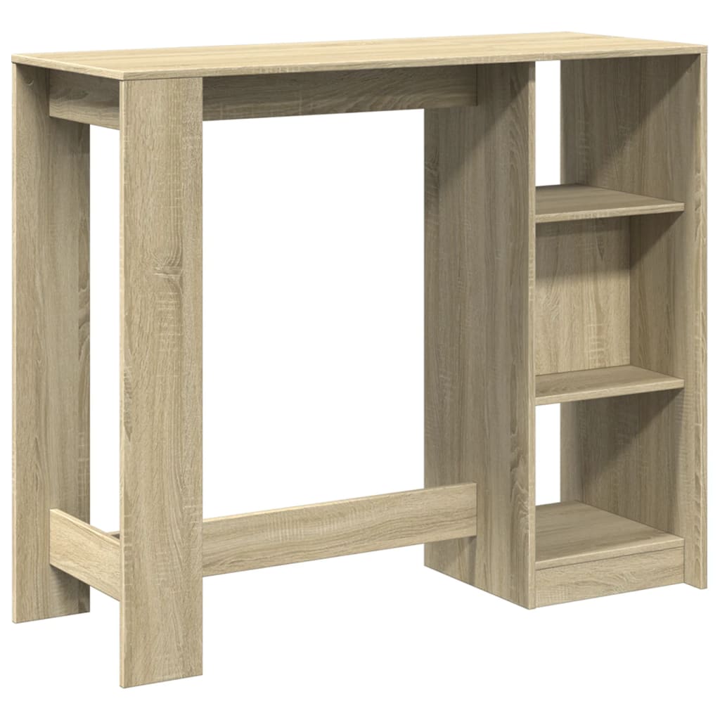 vidaXL Masă bar cu raft stejar Sonoma, 124x46x103,5 cm, lemn prelucrat vidaXL Masă bar cu raft stejar Sonoma, 124x46x103,5 cm, lemn prelucrat