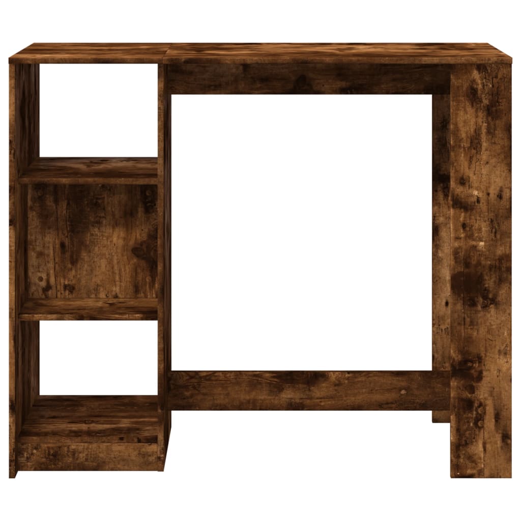 vidaXL Masă de bar cu raft stejar fumuriu 124x46x103,5cm lemn compozit vidaXL Masă de bar cu raft stejar fumuriu 124x46x103,5cm lemn compozit