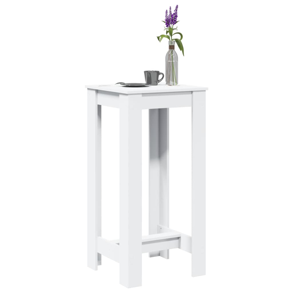 vidaXL Masă bar, alb, 51x50x103,5 cm, lemn prelucrat vidaXL Masă bar, alb, 51x50x103,5 cm, lemn prelucrat