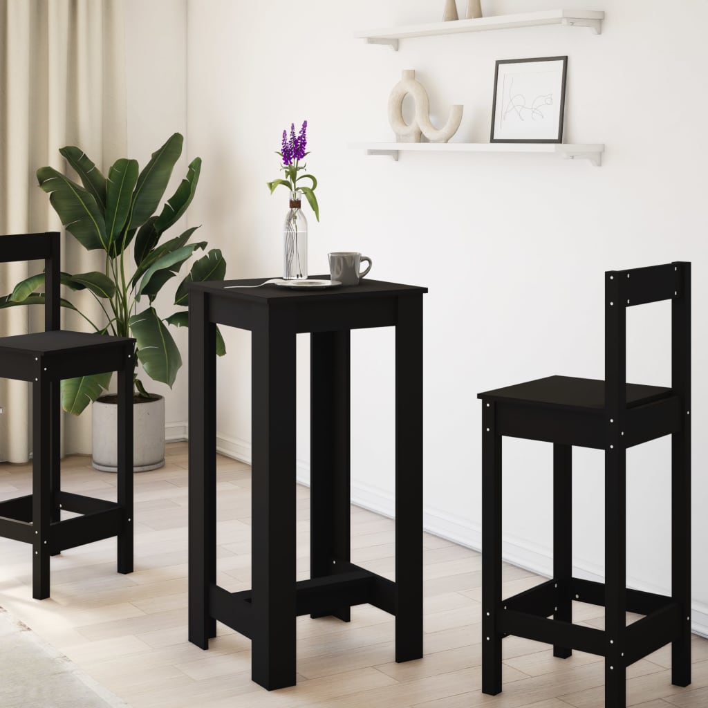 vidaXL Masă bar, negru, 51x50x103,5 cm, lemn prelucrat vidaXL Masă bar, negru, 51x50x103,5 cm, lemn prelucrat