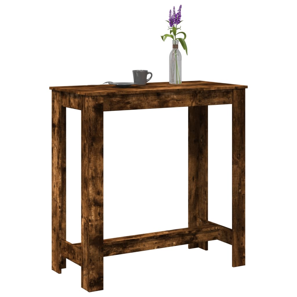 vidaXL Masă de bar, stejar fumuriu, 102x50x103,5 cm, lemn prelucrat