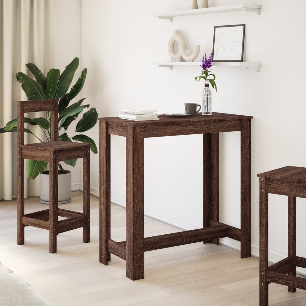 vidaXL Masă de bar, stejar maro, 102x50x103,5 cm, lemn prelucrat