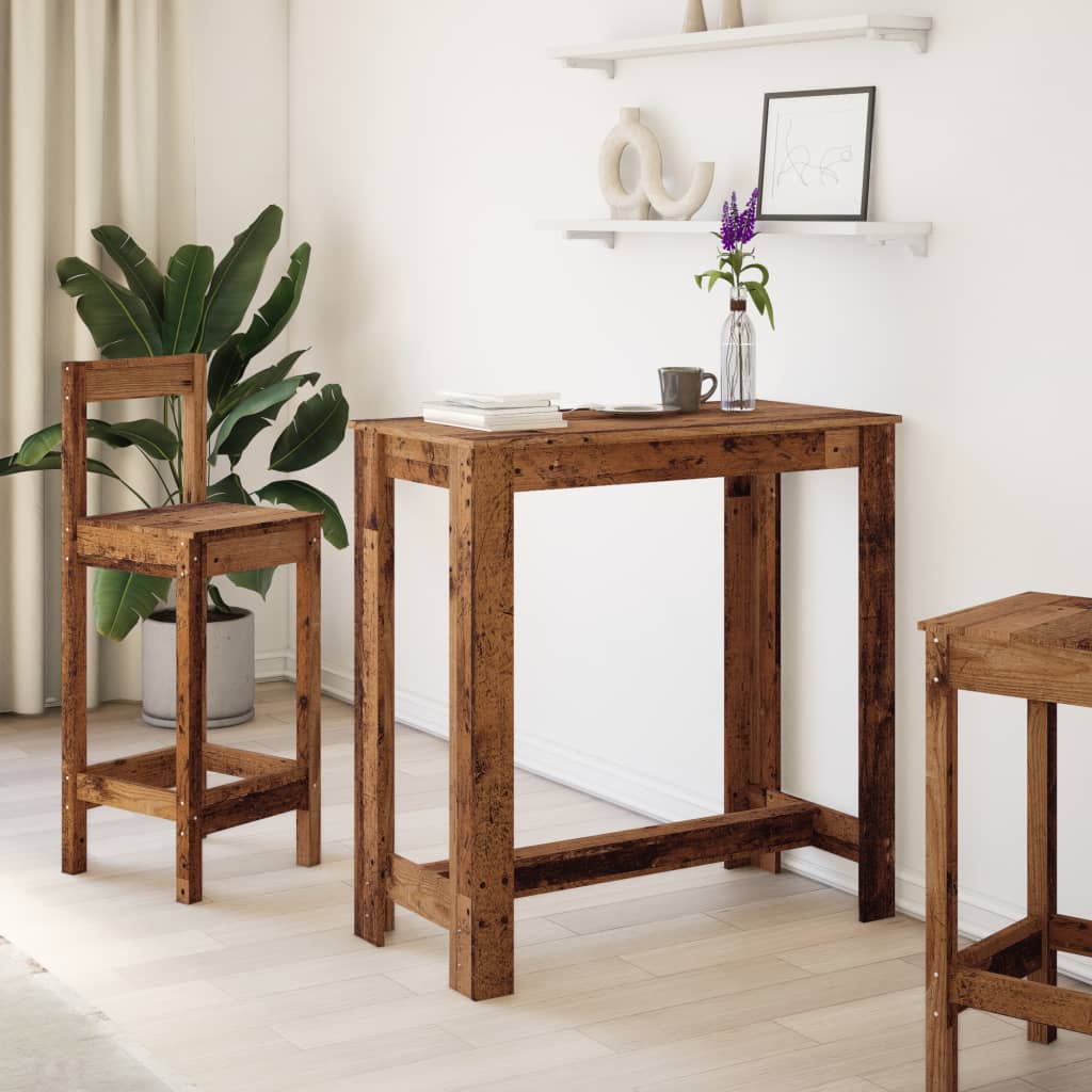 vidaXL Masă de bar, lemn vechi, 102x50x103,5 cm, lemn prelucrat