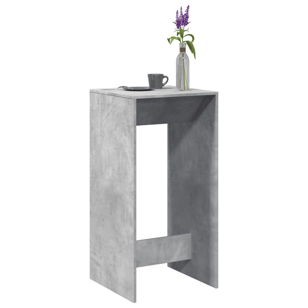 vidaXL Masă bar, gri beton, 51x50x103,5 cm, lemn prelucrat