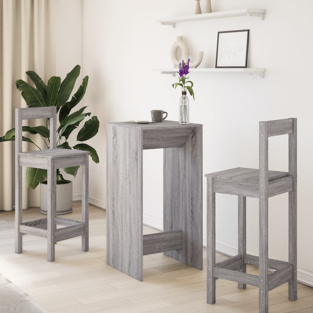vidaXL Masă bar, gri sonoma, 51x50x103,5 cm, lemn prelucrat