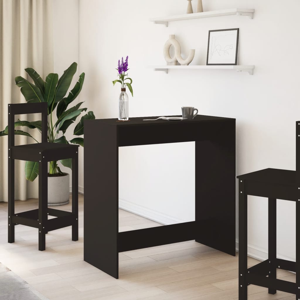vidaXL Masă de bar, negru, 102x50x103,5 cm, lemn prelucrat