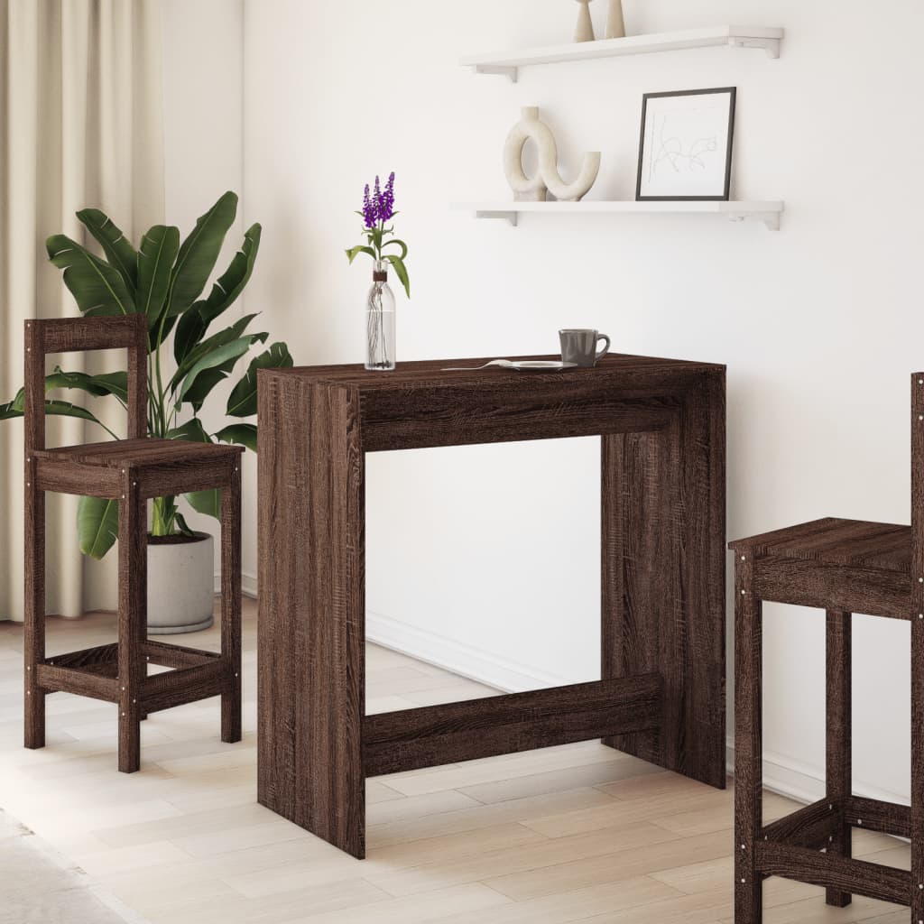 vidaXL Masă de bar, stejar maro, 102x50x103,5 cm, lemn prelucrat