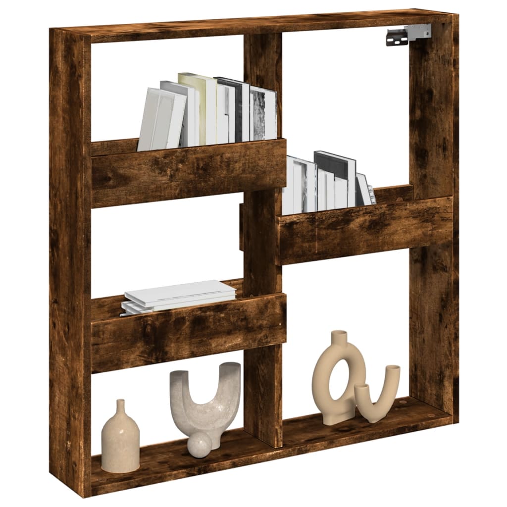 vidaXL Dulap de perete, stejar fumuriu, 80x15x80 cm, lemn prelucrat