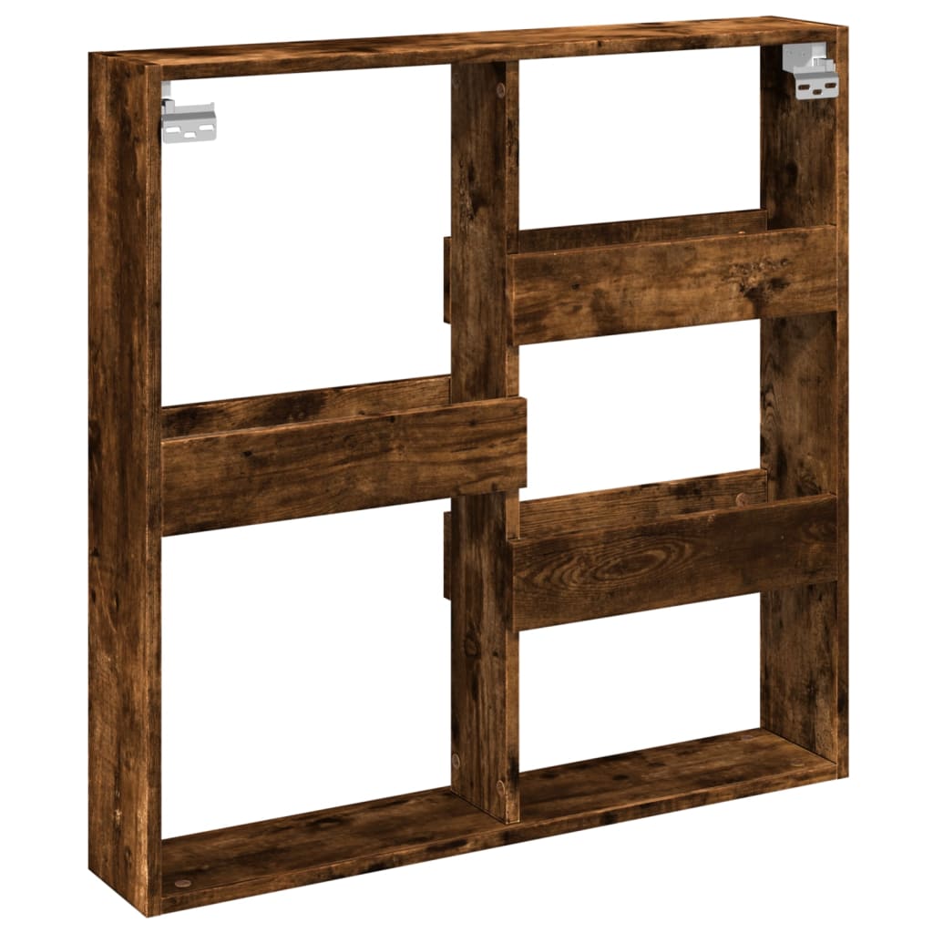 vidaXL Dulap de perete, stejar fumuriu, 80x15x80 cm, lemn prelucrat