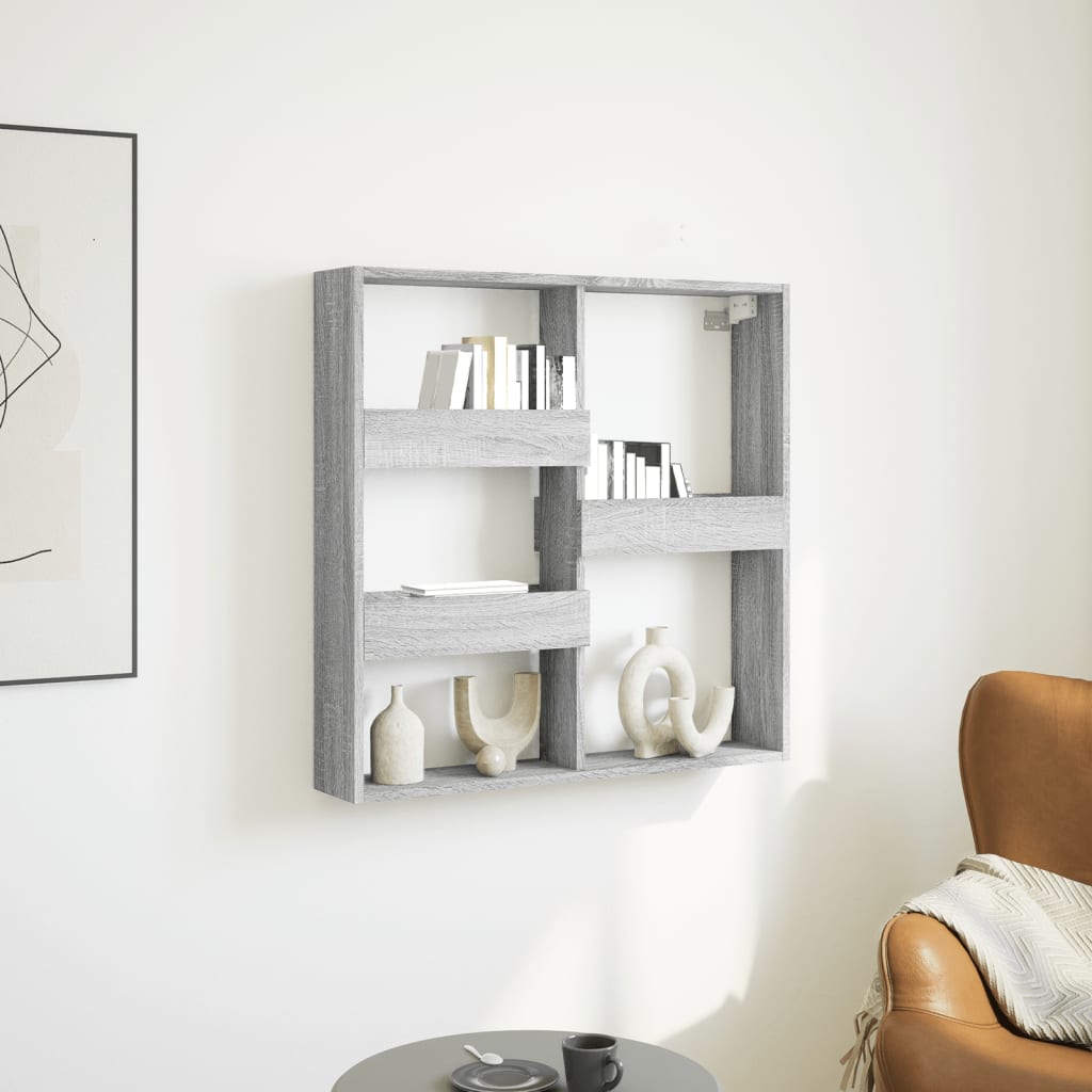 vidaXL Dulap de perete, gri sonoma, 80x15x80 cm, lemn prelucrat vidaXL Dulap de perete, gri sonoma, 80x15x80 cm, lemn prelucrat