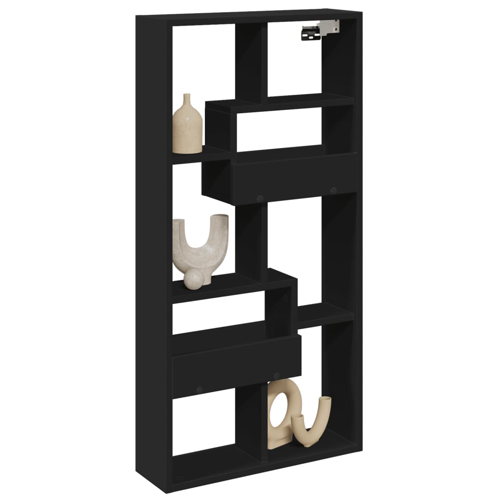 vidaXL Dulap de perete, negru, 50x15x100 cm, lemn prelucrat