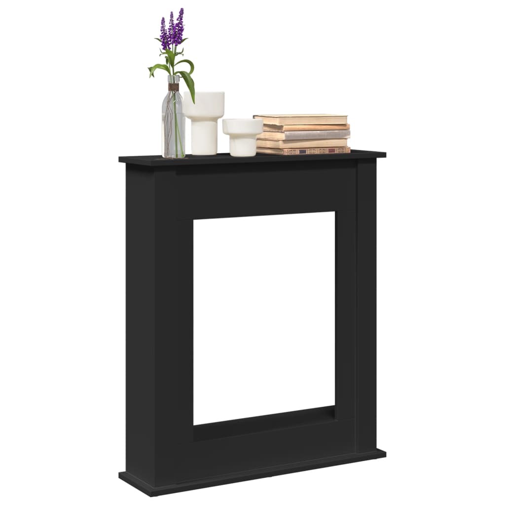 vidaXL Mască de șemineu, negru, 75x20x87,5 cm, lemn prelucrat vidaXL Mască de șemineu, negru, 75x20x87,5 cm, lemn prelucrat