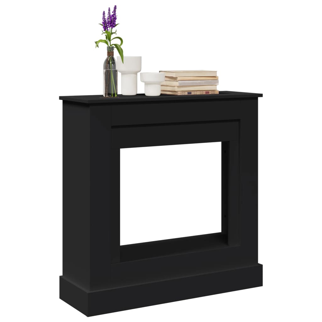 vidaXL Mască de șemineu, negru, 90x30x90 cm, lemn prelucrat vidaXL Mască de șemineu, negru, 90x30x90 cm, lemn prelucrat