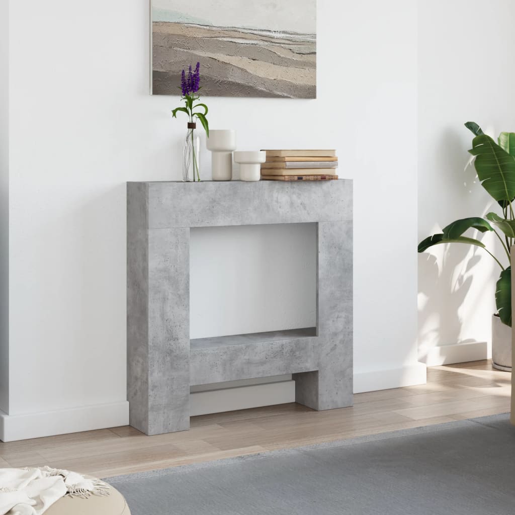 vidaXL Mască de șemineu, gri beton, 81x18x82 cm, lemn prelucrat vidaXL Mască de șemineu, gri beton, 81x18x82 cm, lemn prelucrat