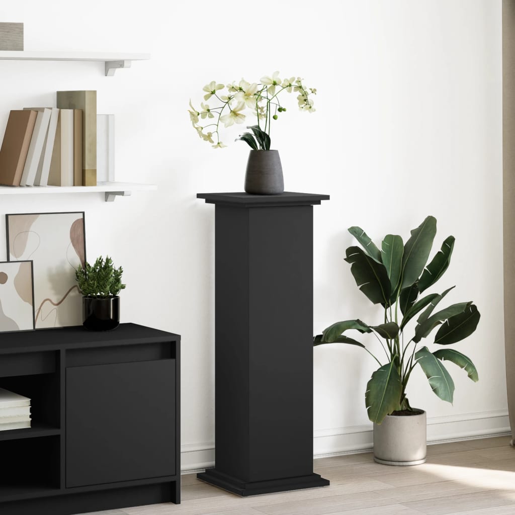 vidaXL Suport prezentare cu depozitare negru 31x30x90cm lemn prelucrat vidaXL Suport prezentare cu depozitare negru 31x30x90cm lemn prelucrat