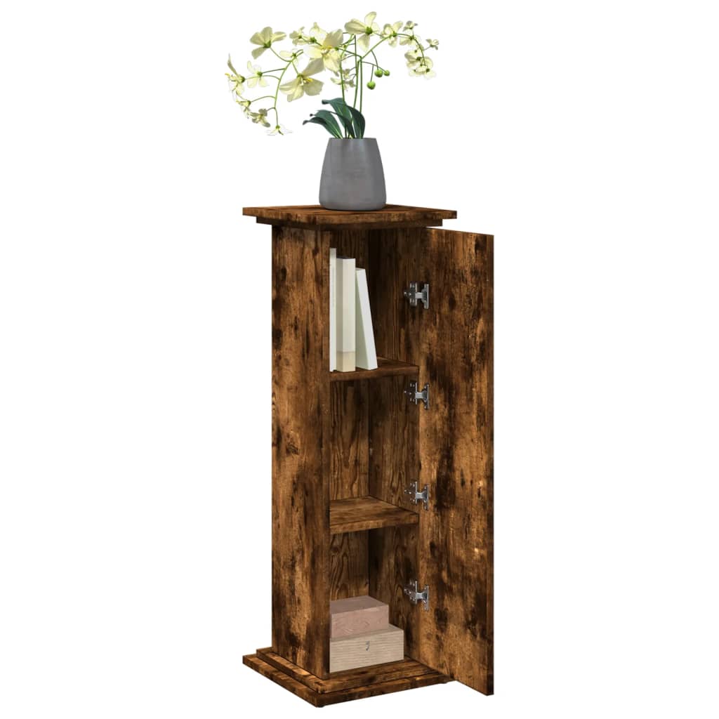 vidaXL Suport prezentare cu depozitare stejar fumuriu 31x30x90 cm lemn vidaXL Suport prezentare cu depozitare stejar fumuriu 31x30x90 cm lemn