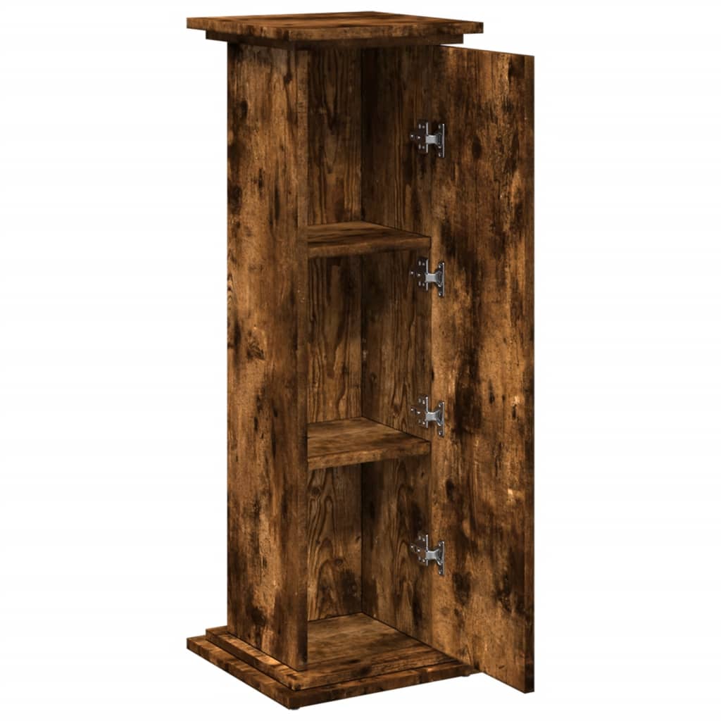 vidaXL Suport prezentare cu depozitare stejar fumuriu 31x30x90 cm lemn vidaXL Suport prezentare cu depozitare stejar fumuriu 31x30x90 cm lemn