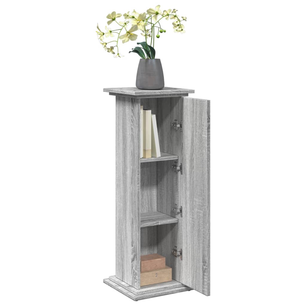 vidaXL Suport prezentare cu depozitare sonoma gri 31x30x90 cm lemn vidaXL Suport prezentare cu depozitare sonoma gri 31x30x90 cm lemn