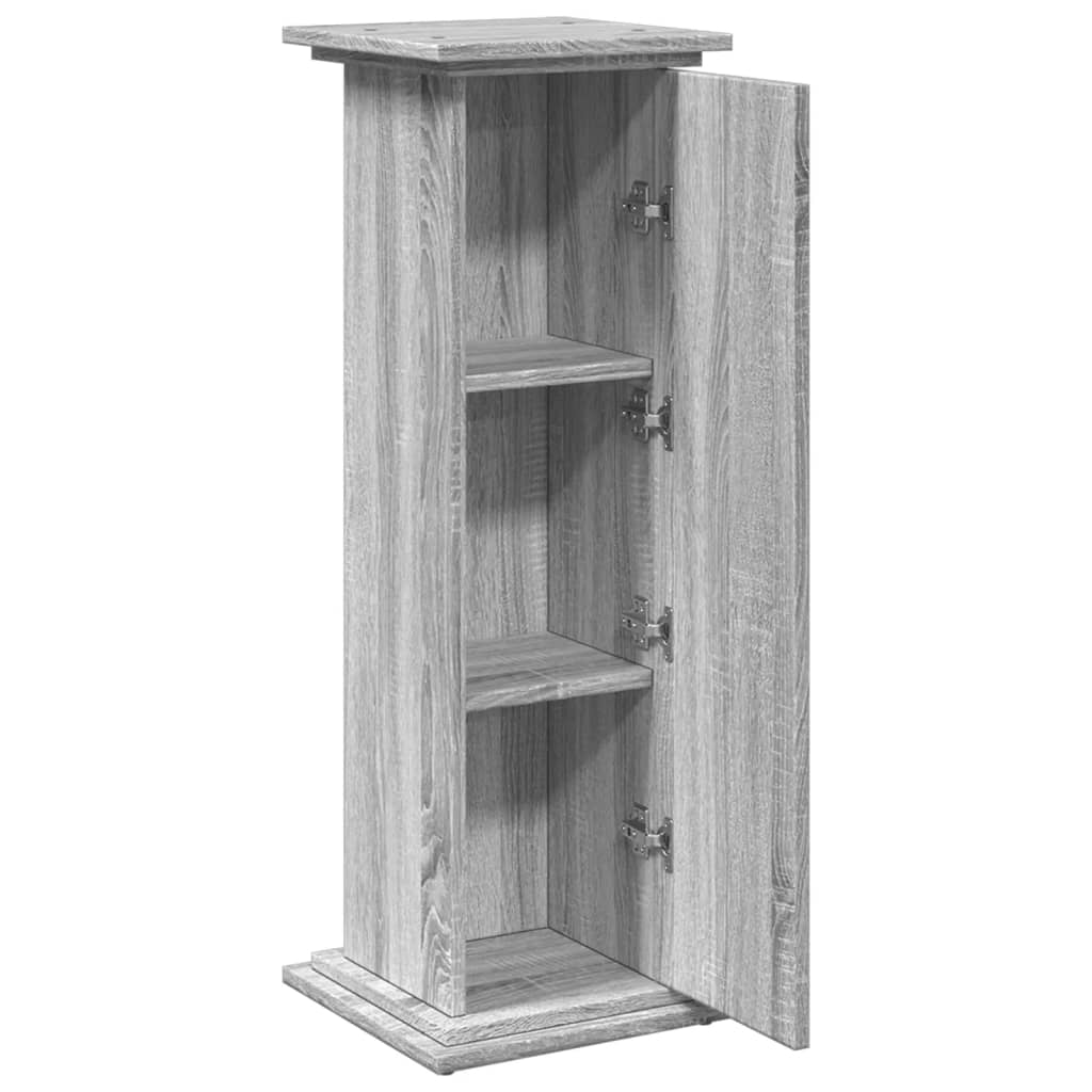 vidaXL Suport prezentare cu depozitare sonoma gri 31x30x90 cm lemn vidaXL Suport prezentare cu depozitare sonoma gri 31x30x90 cm lemn