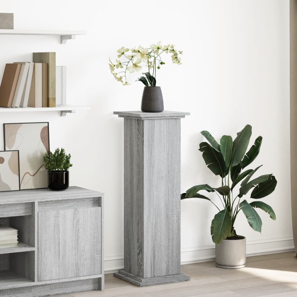 vidaXL Suport prezentare cu depozitare sonoma gri 31x30x90 cm lemn vidaXL Suport prezentare cu depozitare sonoma gri 31x30x90 cm lemn