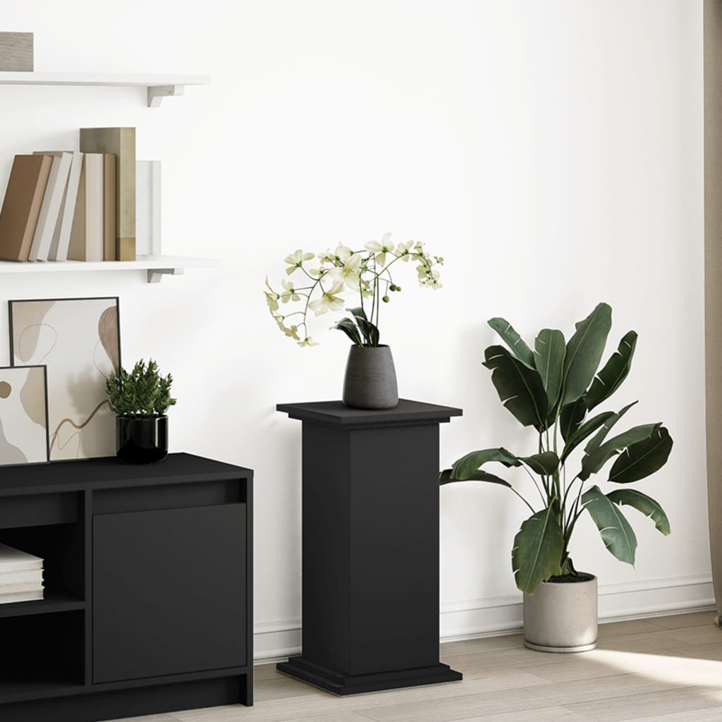 vidaXL Suport prezentare cu depozitare negru 31x30x60cm lemn prelucrat vidaXL Suport prezentare cu depozitare negru 31x30x60cm lemn prelucrat